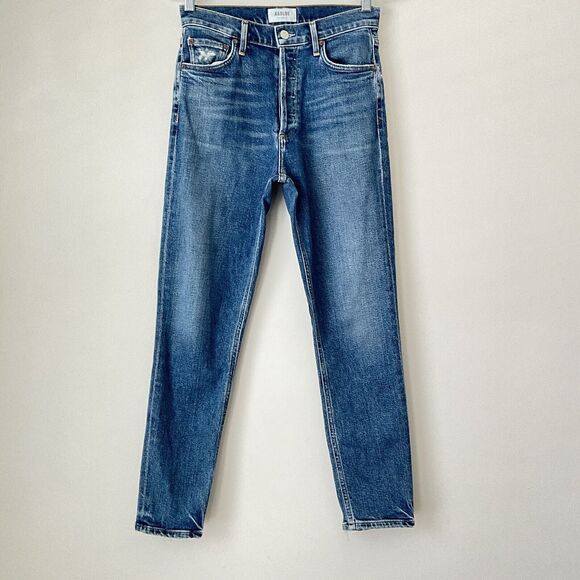 Agolde Jeans Blue Nico High Rise Button Fly Distressed 26 - Picture 3 of 13